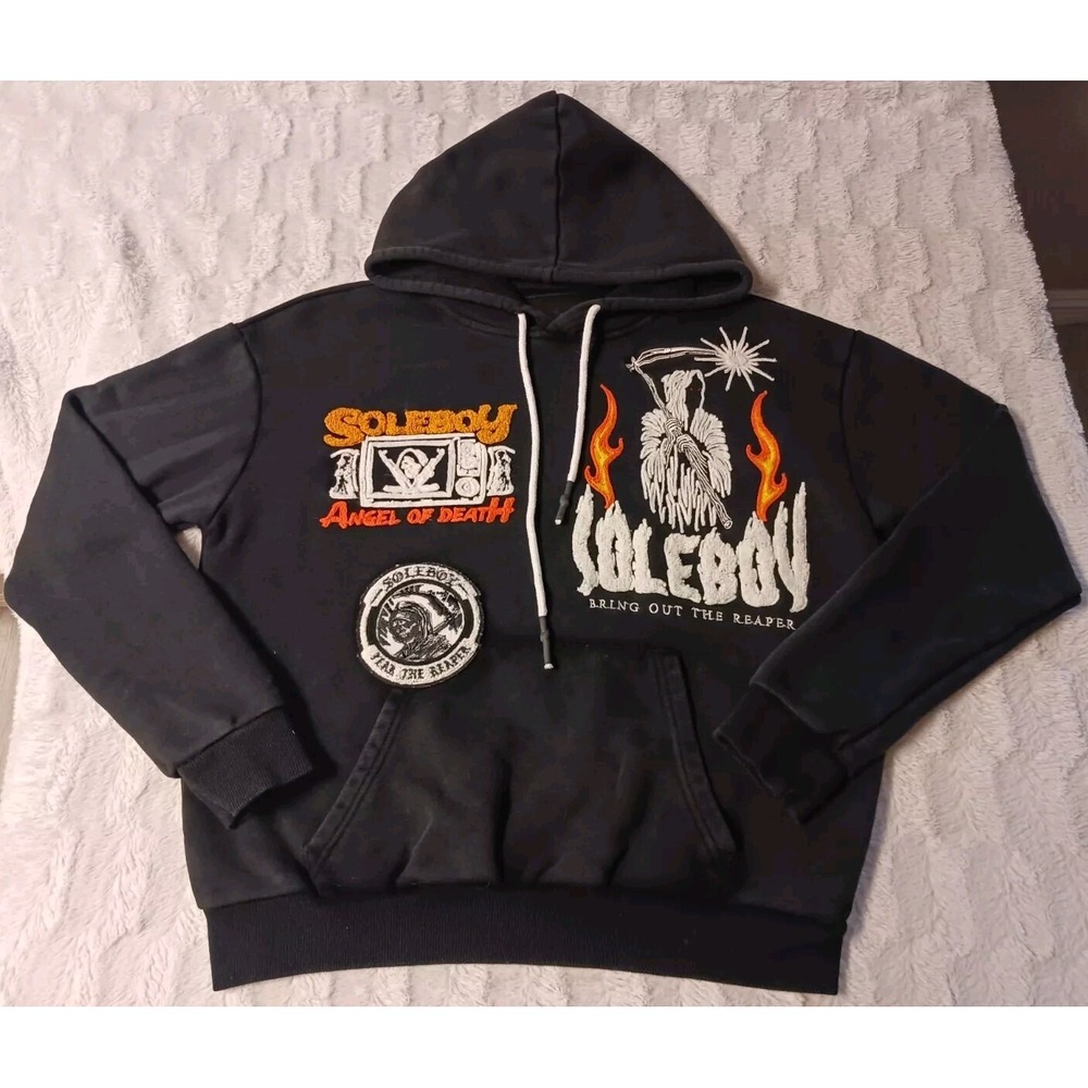 Soleboy "Angel Of Death" Hoodie Men's Medium Heavyweight Sweatshirt Streetwear